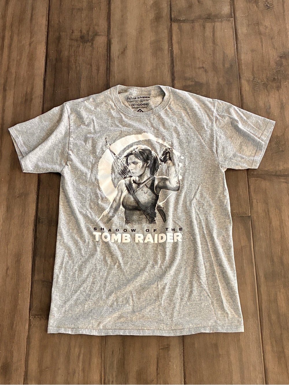 Loot Gaming Shadow of the Tomb Raider Lara Croft Gray Tee - Size Medium